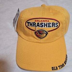 Vintage Atlanta Thrashers Yellow Old Time Hockey Adjustable Hat Cap